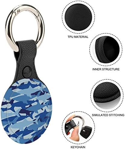 Blue Sharks Camouflage Apple Air Tag Tracker Caso Case para porta -ar do suporte de protetor de suporte