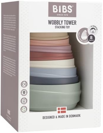 Bibs Wobbly Tower, Pastel Rainbow