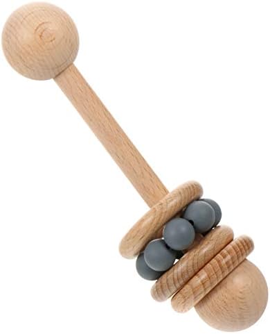 2pcs de madeira brinquedo de madeira shake singo anel de mão brinquedos de madeira brincando crianças