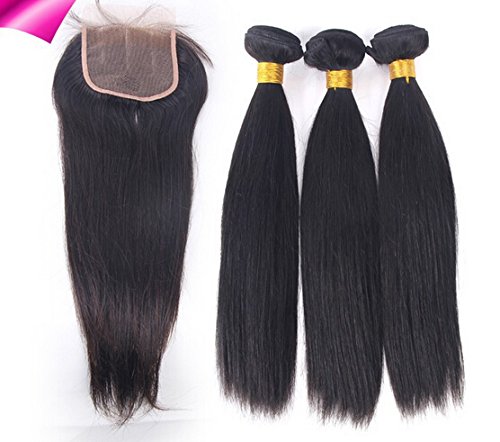 2018 Popular 8A Parte grátis Free pacote de cabelo virgem chinesa Pacotes de cabelo baratos com fechamento