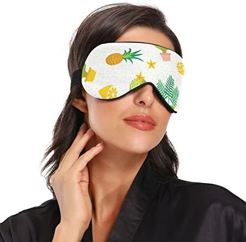Máscara de olho do sono unissex-abacaxi-kiwi-cactus-limão-máscara de dormir da noite para dormir confortável