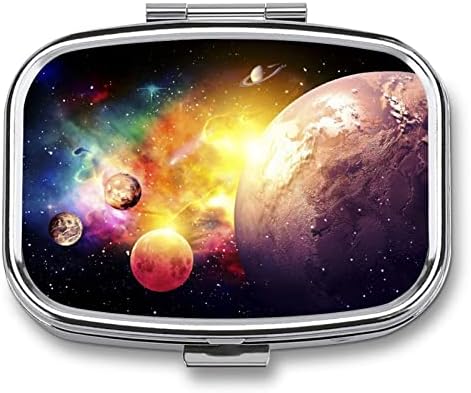 Caixa de comprimidos Planets Galáxia Caixa de tablet em forma de galáxia Caixa de comprimido portátil Pillbox