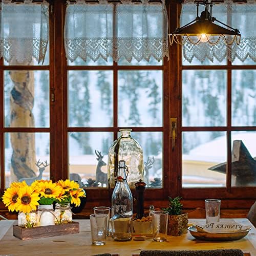 Peça central da mesa de jantar de jarra de girassol waenec com luzes bandeja de madeira country countryhouse decoração de casa rústica para mesa de cafeter