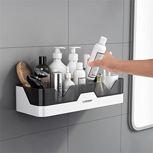 WXXGY Rack de banheiro montado na parede para armazenamento de shampoo Organizador de cozinha de armazenamento de plástico para acessórios de banheiro/1pcs-cinza/29,5 x 11 x 6,5 cm