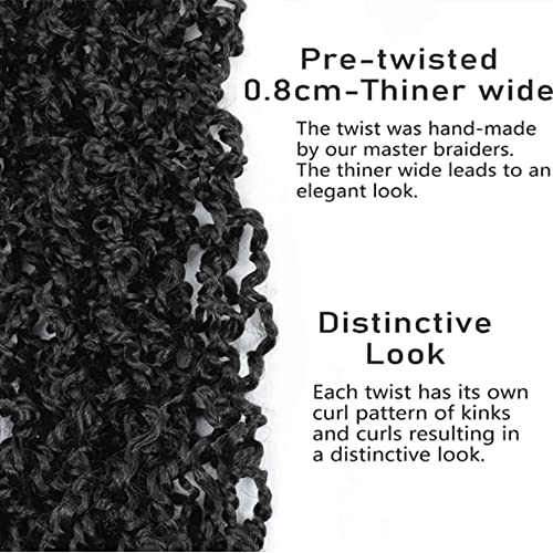 Boho Majesty Twist Cabelo de crochê 20 - 5 Pacote preto Paixão preta Twist Twist Twist Senegalês Dreadlocks Extensions