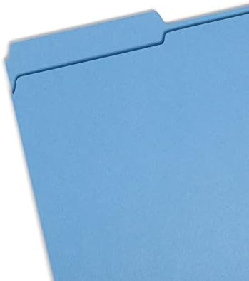 Pasta de arquivo Smead, guia reforçada de 1/3 de corte, tamanho legal, azul, 100 por caixa