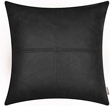 Armazenamento de couro Faux Brawarm Capas de travesseiro 18 x 18 polegadas, capa de travesseiro