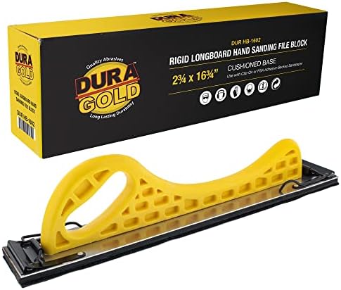 DURA-GOLD PRO Série Longboard Lixing Hand Lixer Block-Gancho e Loop Backing e PSA adaptador Pad & 2000 Grit Green Landpaper Roll, 2-3/4 de largura, 20 jardas de comprimento
