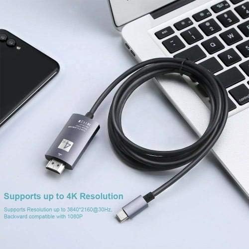 Cabo para câmera de cinema de bolso Blackmagic 4K - SmartDisplay Cable - USB tipo C para HDMI, Cabo USB C/HDMI para Câmera de Cinema Blackmagic Pocket 4K - Jet Black