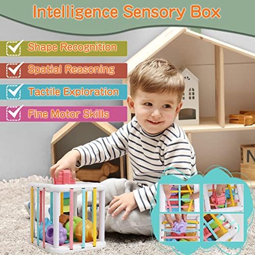 4 em 1 Baby Toys Montessori Toys para bebês de 6 a 12 meses, empilhando blocos de construção e puxar brinquedos