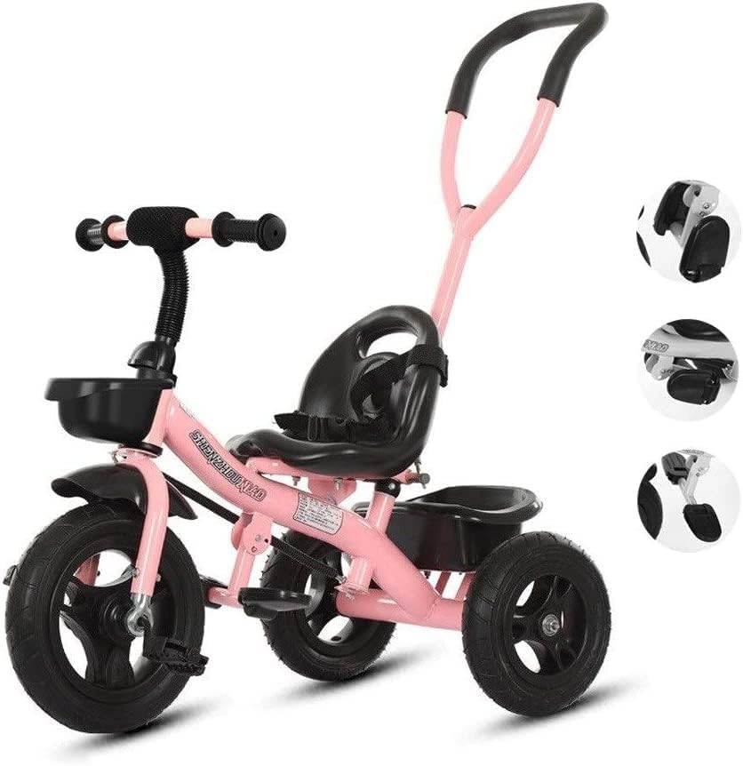 Dycin Toddler triciclo dobrável ao ar livre de 1 a 5 anos de idade Triciclo Pedal dobrável Pedal 2-em-1