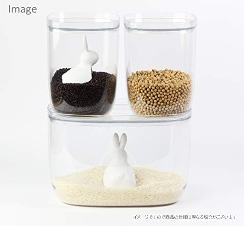 Quory 521714300 Recipiente de armazenamento de arroz, lixeira de arroz com copo medidor, 6,6 libras, escandinavo,