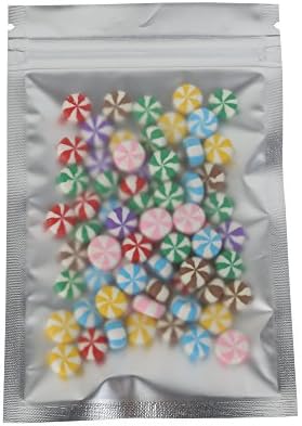 100 bolsas de tampa de tops translúcidas/prateadas/coloridas variadas e coloridas.