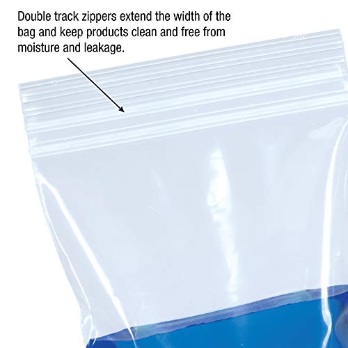 Top Pack Supply Double Track Reclosable 4 Mil Poly Bags, 12 x 12, Clear,