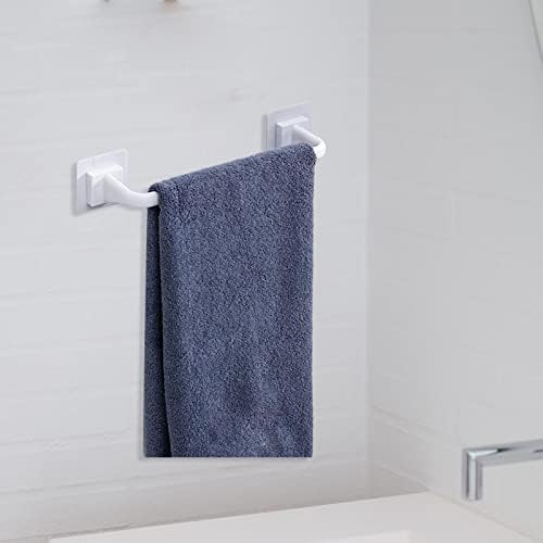 Petsola Durável sobre a barra de toalhas e exibição Organizador de picadas de pavilhas de gancho de gancho de gancho Rack Self para a porta da parede do banheiro, branco curto