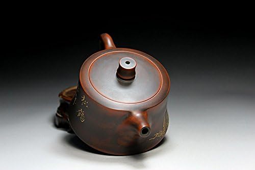 Pinete da longevidade do guindaste de pinheiro qinzhou nixing cerâmica bule puro artesanato de escultura manual