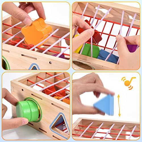Antoylink Wooden Shape Speed ​​Sorter Montessori Toys Idade 1 2 3 Criança de Motor Fino Cube Toys Educacional