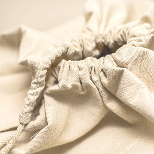 Bolsa de lavanderia com fechamento de cordão e alças de alças de algodão pesado - pequeno, natural, conjunto