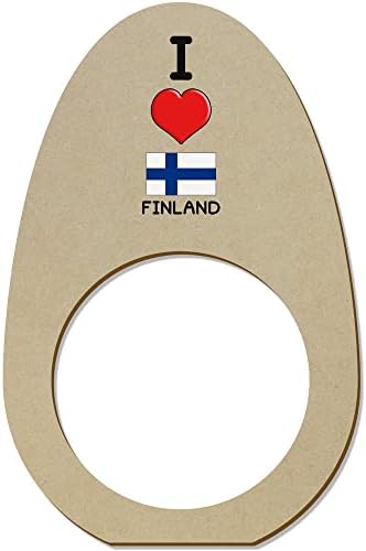 Azeeda 5 x 'eu amo a Finlândia' Ringos/suportes de guardanapo de madeira