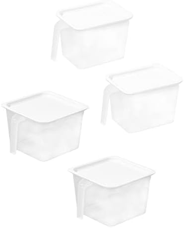 Caixa de armazenamento de caixa de solustre 4pcs com alça de recipientes de recipientes de recipientes