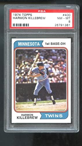 1974 Topps 400 Harmon Killebrew PSA 8 Cartão de beisebol graduado MLB Minnesota Twins