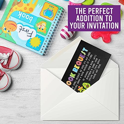 25 Livros para cartões de solicitação de chá de bebê - Fiesta Baby Shower Inserts Invitation, solicitação de livro