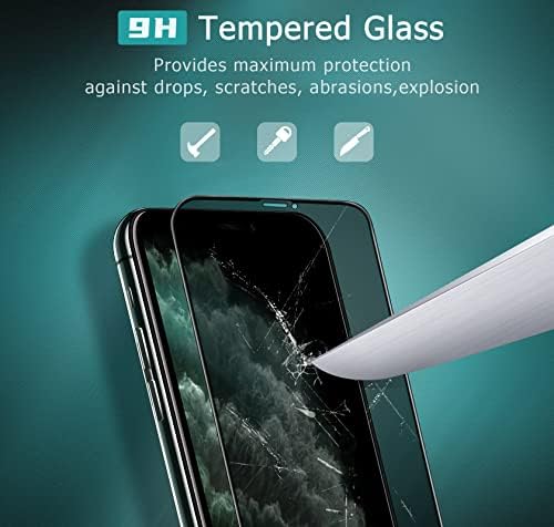 Protetor de tela de privacidade da CNARERY para iPhone 11 Pro Max/iPhone XS Max, vidro temperado anti-espião com estrutura de instalação Anti-peeping Cobertura completa vidro preto, 2 pacote