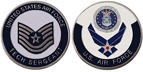 Moeda de desafio militar, moeda de desafio veterano da Força Aérea, alistado em fileiras, sargento