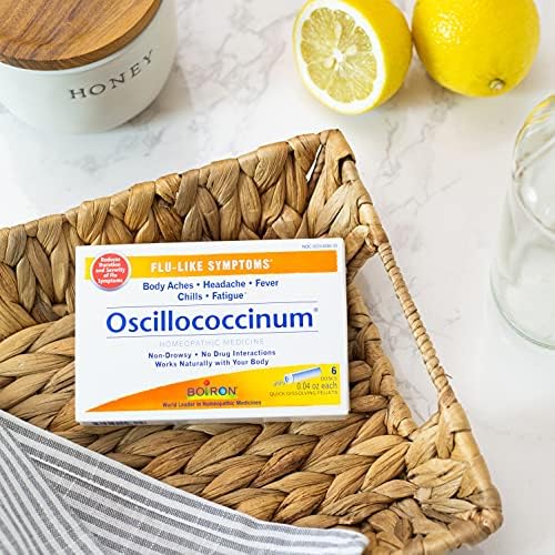 Boiron oscillococcinum para alívio de sintomas semelhantes a gripes de dores no corpo, dor de cabeça, febre,