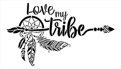 Ame minha tribo estêncil por Studior12 | DIY Boho Bohemian Dream Catcher Home Decor Gift | Craft & Paint Wood Sign | Modelo Mylar reutilizável | Selecione o tamanho