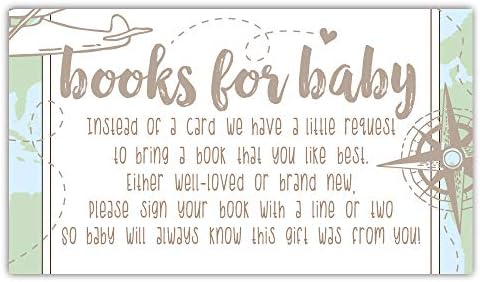 50 livros de aventura para cartões de solicitação de chá de bebê - inserções de convite para chá