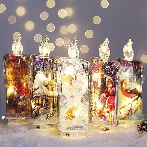 990G2M LED Candle eletrônica boneco de neve Santa Night Light Christmas Atmosfera Decoração de luz