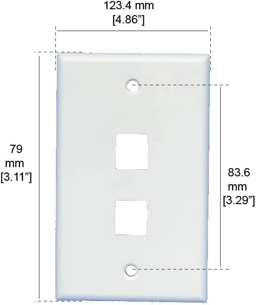 Plato de parede NBG LAN Oversize 2 portas de cor branca de cor