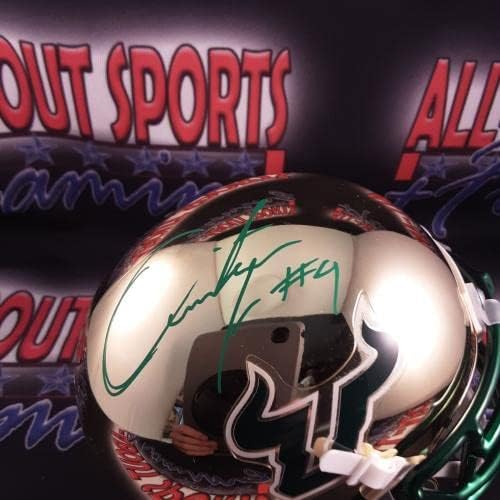 Quinton Flowers Authentic assinado Mini capacete autografado JSA. - Mini capacetes da faculdade