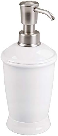 Idesign Franklin PA Free Plástico Sabão e Distribuidor de Loção, 3,5 x 3,5 x 8 , branco/escovado