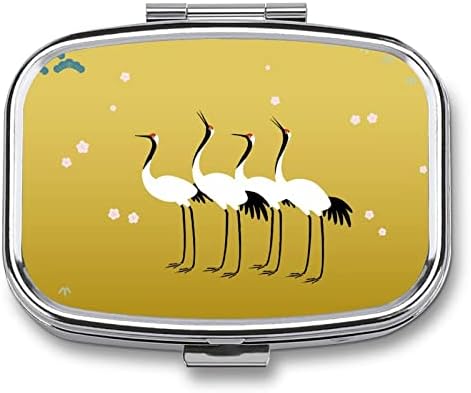 Caixa de comprimidos Crane Birds Caixa de comprimido de comprimido de comprimido de comprimido portátil Pillbox
