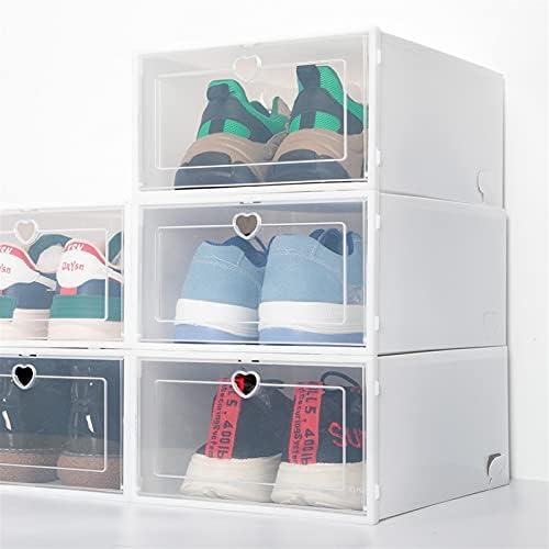 ZSFBIAO 8PCS Caixa de armazenamento dobrável Caixas de sapatos transparentes Sapatos de armazenamento de plástico Sapatos organizadores Sapatos Cabinete Home Espaço de economia de armazenamento de sapatos