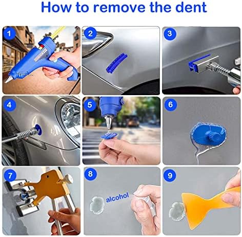Ferramentas de remoção de dentes de reparo de carros, kit dencotador de dente de 58pcs, kit de reparo