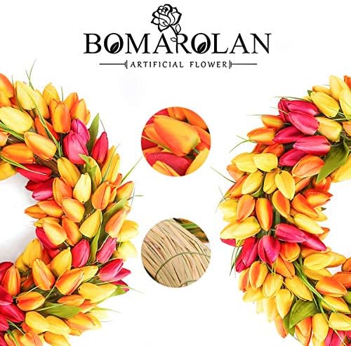 Coroa de tulipe Bomarolan 20 polegadas para a porta da frente Summer outono grinaldas grandes na primavera