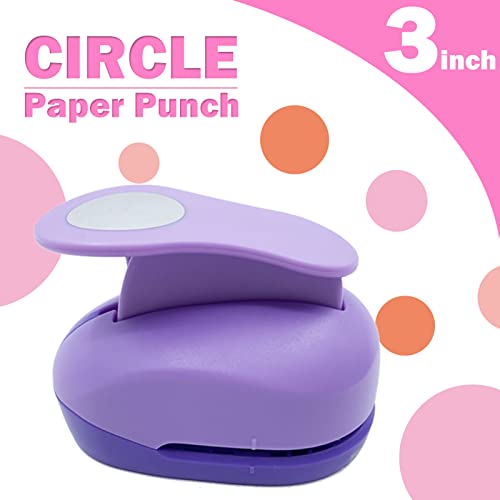 Circle Paper Punch 3 in - Hole Round Punch para artesanato grande perfurador redondo 75 mm para cartolina, embrulho de presentes, cartões de felicitações e álbuns de recortes