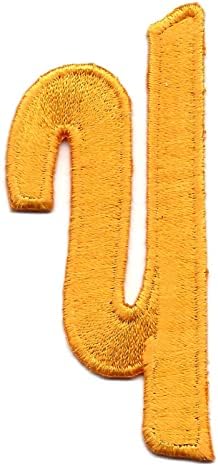 Script Letters -Golden Amarelo Script 2 Letra Y -Iron com apliques bordados