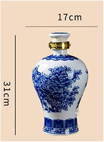 GFDJ Sculpture Blue e White Porcelan Bottle Ceramic Bottle vazio de boca pequena focas domésticas chinesas