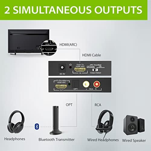 Avantree Opera & Hax05 Bundle-Adaptador de áudio HDMI Arc e fones de ouvido sem fio para assistir