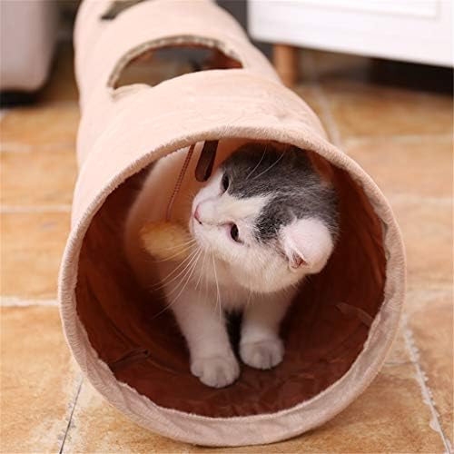 WZHSDKL Tunnel Pet Long 120cm 2 buracos Cats Puppy Rabbit Teaser Funny Hide Tunnel Toys com túnel de gatos dobráveis ​​de bola