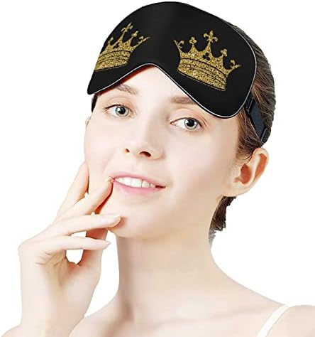 Máscara de olho de coroa dourada para a venda da cegueira com bloqueios de cinta ajustável Blinder leve para viagem de viagem de ioga dormindo