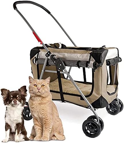 Petluv Happy Cat Premium Cat transportador de gato macio tampa dobrável e carregamento lateral Crate