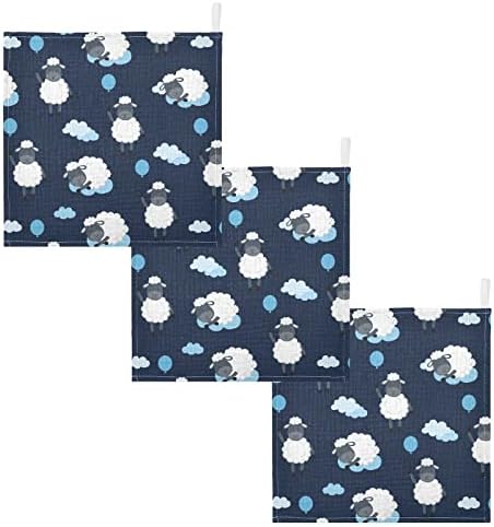 vvfelixl panos de pavilhões de algodão noite ovelha noturna azul de bebê azul benlina panos de panos de bebê macio para bebês para recém -nascidos lenços bebês, 11,8 x 11,8 polegadas, 5 pacote