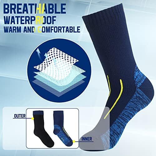 Janmercy 3 pares meias impermeáveis ​​para homens unissex meias de malha respiráveis ​​para homens
