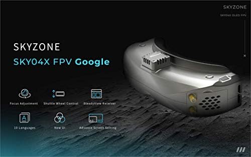 SkyZone Sky04x OLED 5.8G 48CH RECEBIÇÃO STEPTYVIEW 1280960 DVR FPV Goggles Focus Ajustar com o ventilador