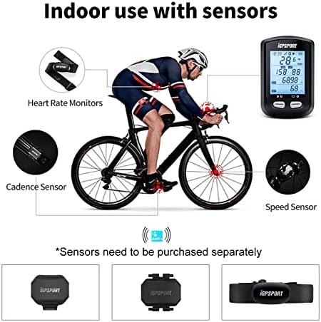 IGPSPORT BSC100S Bike Computerless Wireless, 2,6 polegadas ANT+ Velocímetro de ciclismo e odômetro GPS com